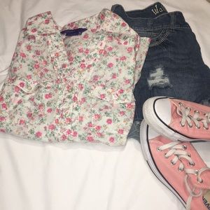 Floral button down blouse